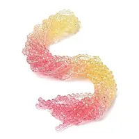 Transparent Painted Glass Beads Strands
