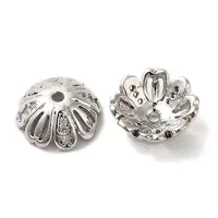 Brass Micro Pave Cubic Zirconia Bead Caps