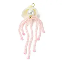 Natural Clam Shell & Glass Pearl & Glass Seed Beaded Big Pendants