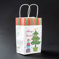 Christmas Theme Kraft Paper Gift Bags