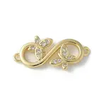 Brass Micro Pave Clear Cubic Zirconia Connector Charms