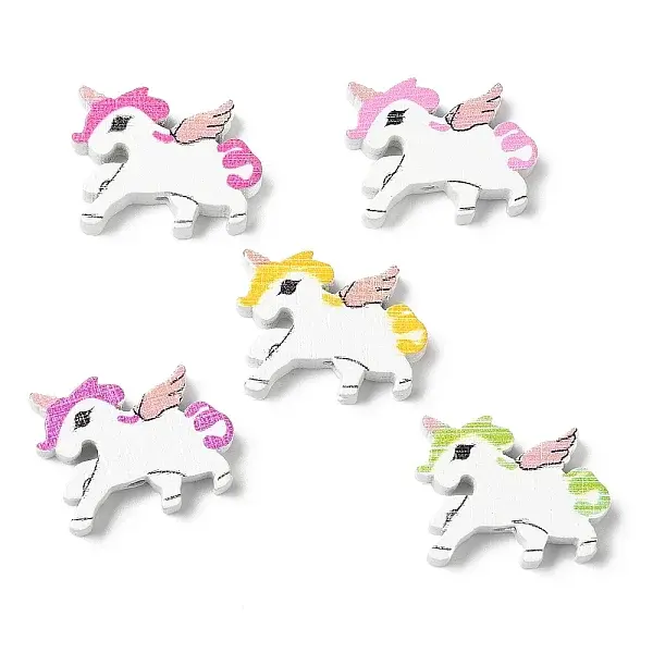 Spray Painted Natural Wood Beads