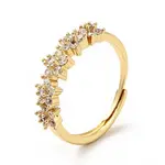 Clear Cubic Zirconia Flower Adjustable Ring