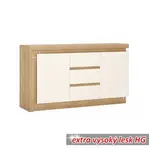 Komoda lyok01, dub riviera / bílá s extra vysokým leskem, leonardo
