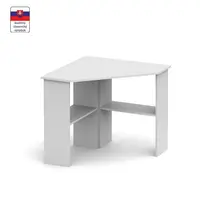 Pc stůl, rohový, bílá, rony new