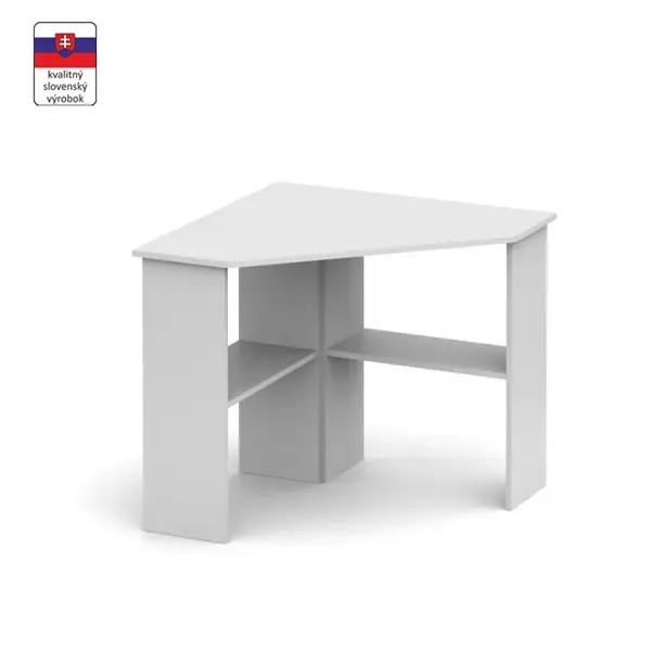 Pc stůl, rohový, bílá, rony new