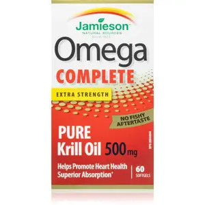 Jamieson Omega Complete Pure Krill 500 mg mäkké tobolky pre normálnu činnosť srdca a mozgu 60 ks