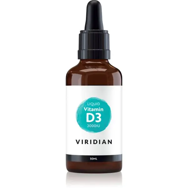 Viridian Nutrition Liquid Vitamin D3 2000IU kapky pro podporu činnosti nervové soustavy příchuť Orange 50 ml
