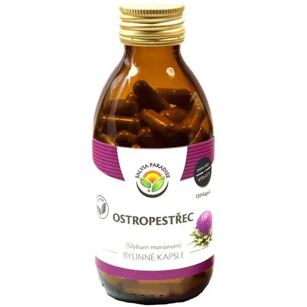 Salvia Paradise Ostropestřec mariánský bylinné kapsle kapsle pro podporu funkce jater 120 cps