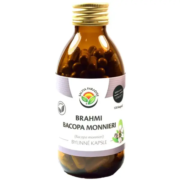 Salvia Paradise Brahmi Bacopa Monnieri kapsle pro podporu paměti a koncentrace 120 cps