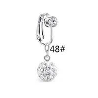 304 Stainless Steel Pave Clear Cubic Zirconia Clip on Belly Rings