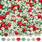 800 pcs 4 Colors Christmas Theme Wood Beads