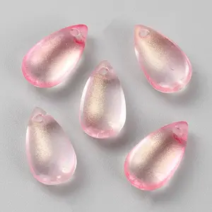 Handmade Gold Sand Lampwork Pendants