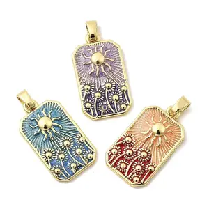 Rectangle with Sun Brass Pendants