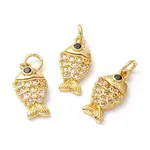 Brass Micro Pave Clear Cubic Zirconia Pendants