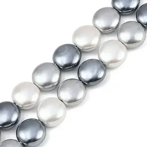 Electroplated Shell Pearl Beads Strands
