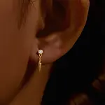 Cone Tassel 925 Sterling Silver Micro Pave Clear Cubic Zirconia Cartilage Earrings