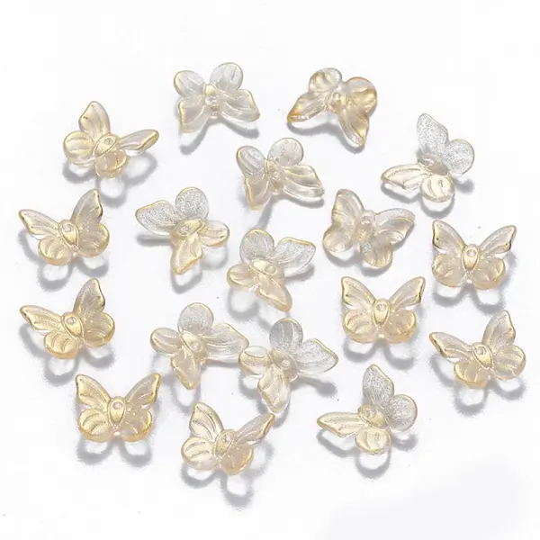 Transparent Spray Painted Glass Charms
