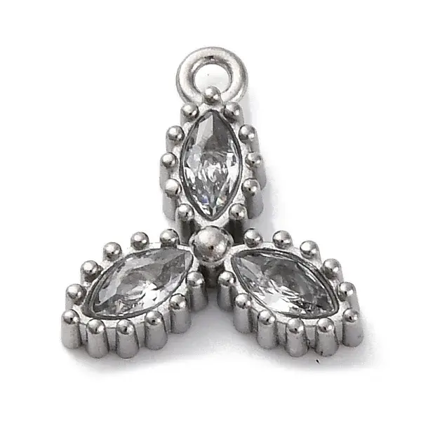 304 Stainless Steel Cubic Zirconia Pendants