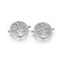 Brass Micro Pave Cubic Zirconia Links