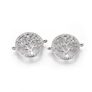 Brass Micro Pave Cubic Zirconia Links