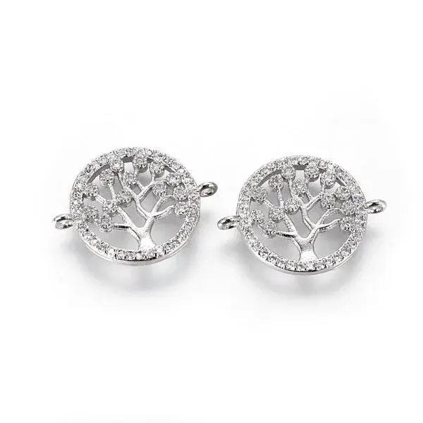 Brass Micro Pave Cubic Zirconia Links