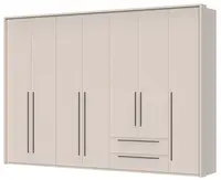 Sedmidveřová šatní skříň se zásuvkami a rámem i baptiste - béžová