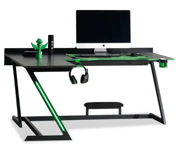 Rohový herní stůl diego - černá, zelená