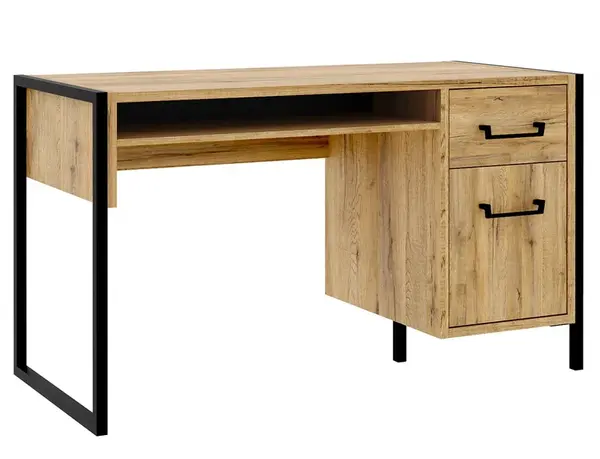 Studentský stůl shelby - dub bartex/černá