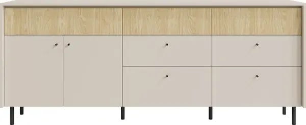 Široká komoda ii zayda - béžová/dub olejovaný
