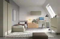 Malý studentský pokoj hailee - zelená/dub písečný