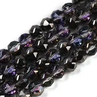 Transparent Electroplate Glass Beads Strands