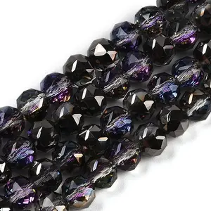 Transparent Electroplate Glass Beads Strands