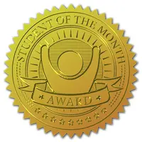 Self Adhesive Gold Foil Embossed Stickers