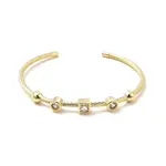 Clear Cubic Zirconia Square Cuff Bangle