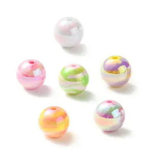 UV Plating Rainbow Iridescent Acrylic Beads