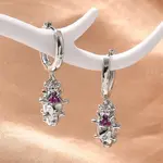 Brass Cubic Zirconia Hoop Earrings