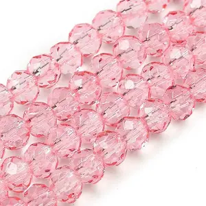 Transparent Baking Paint Glass Beads Strands