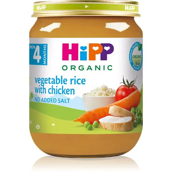 Hipp BIO zelenina a rýže s kuřecím masem dětský příkrm 125 g
