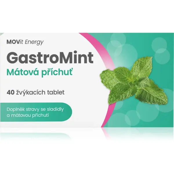 Movit Energy GastroMint žvýkací měkké tobolky pro podporu trávení příchuť Mint 40 ks