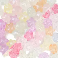 60Pcs Rainbow Iridescent Plating Acrylic Beads