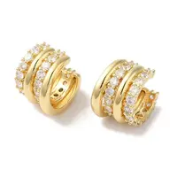 Brass Micro Pave Cubic Zirconia Cuff Earrings