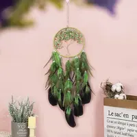 Woven Net/Web with Feather Pendant Decorations