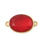304 Stainless Steel Cubic Zirconia Oval Connector Charms