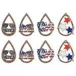 8Pcs 4 Styles Spray Painted Wood Big Pendants