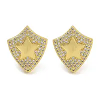Rack Plating Brass Micro Pave Clear Cubic Zirconia Stud Earrings