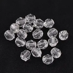 Round Shaped Transparent Acrylic Faceted Beads