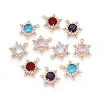 Brass Micro Pave Cubic Zirconia Pendants