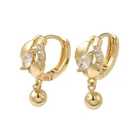 Brass Micro Pave Cubic Zirconia Dangle Earring