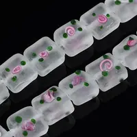 Handmade Frosted Lampwork Beads Strands